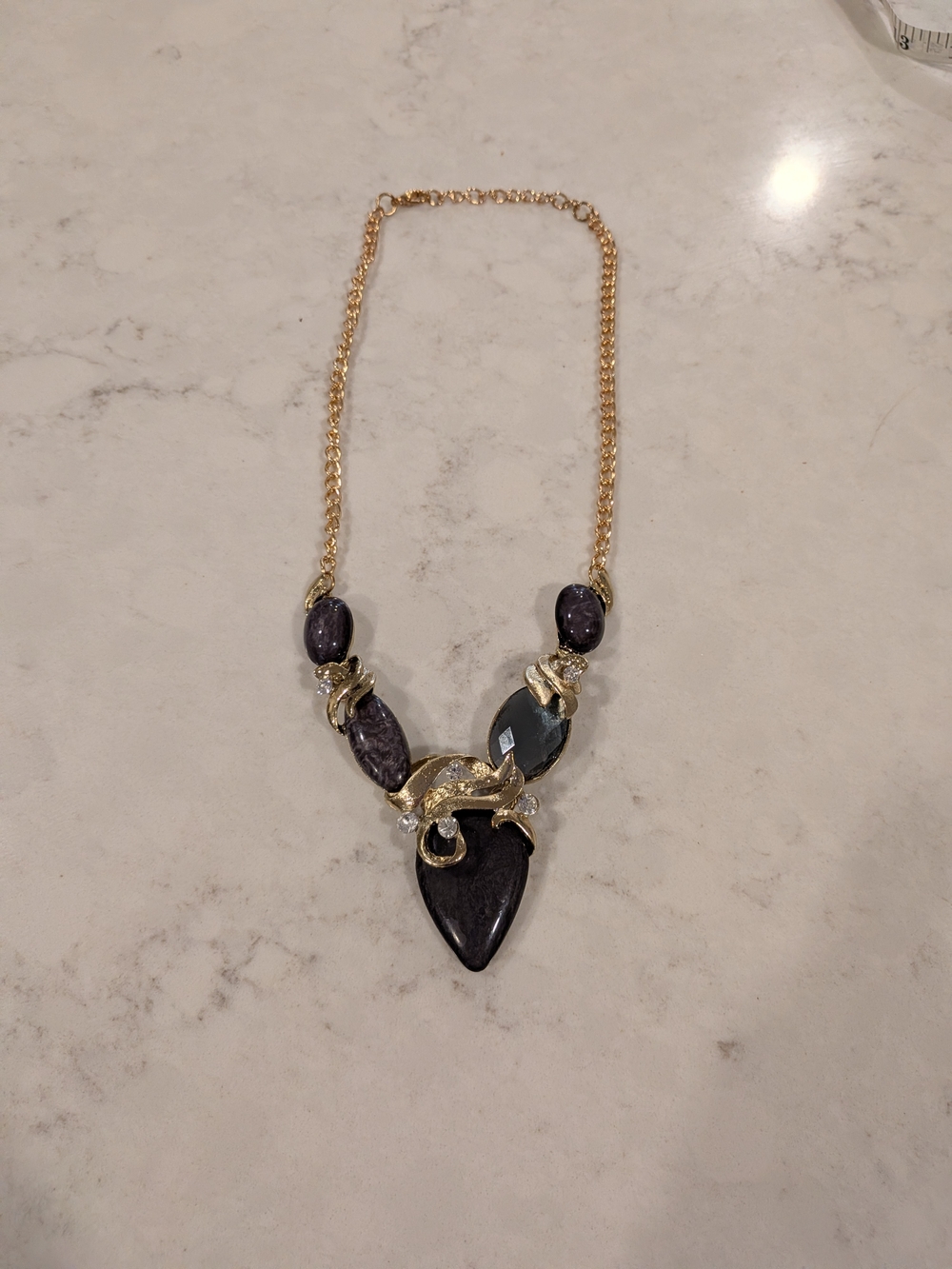 Gold-Accent Black Statement Necklace - Women Jewelry